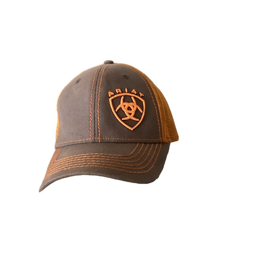 Ariat Brown and Orange Trucker Cap - Men's Performance Hat